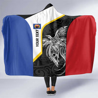 Personalised PNG Gulf Province Hooded Blanket Bird of Paradise Tattoo Flag Motif LT9 One Size Black - Polynesian Pride
