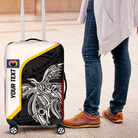 Personalised PNG Gulf Province Luggage Cover Bird of Paradise Tattoo Flag Motif LT9 Black - Polynesian Pride