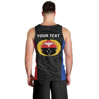 Personalised PNG Gulf Province Men Tank Top Bird of Paradise Tattoo Flag Motif LT9 - Polynesian Pride