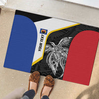 Personalised PNG Gulf Province Rubber Doormat Bird of Paradise Tattoo Flag Motif - Polynesian Pride