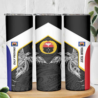 Personalised PNG Gulf Province Skinny Tumbler Bird of Paradise Tattoo Flag Motif LT9 - Polynesian Pride