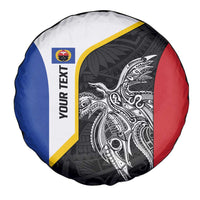 Personalised PNG Gulf Province Spare Tire Cover Bird of Paradise Tattoo Flag Motif LT9 - Polynesian Pride