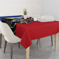 Personalised PNG Gulf Province Tablecloth Bird of Paradise Tattoo Flag Motif - Polynesian Pride