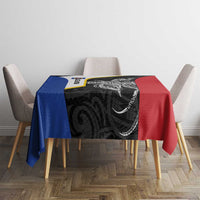 Personalised PNG Gulf Province Tablecloth Bird of Paradise Tattoo Flag Motif - Polynesian Pride