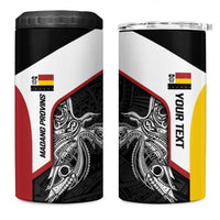 Personalised PNG Madang Province 4 in 1 Can Cooler Tumbler Bird of Paradise Tattoo Flag Motif LT9 One Size: 16 oz Yellow - Polynesian Pride