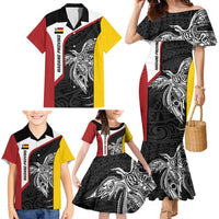 Personalised PNG Madang Province Family Matching Mermaid Dress and Hawaiian Shirt Bird of Paradise Tattoo Flag Motif LT9 - Polynesian Pride