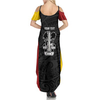 Personalised PNG Madang Province Family Matching Summer Maxi Dress and Hawaiian Shirt Bird of Paradise Tattoo Flag Motif LT9 - Polynesian Pride