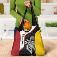 Personalised PNG Madang Province Grocery Bag Bird of Paradise Tattoo Flag Motif LT9 - Polynesian Pride