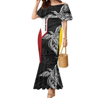 Personalised PNG Madang Province Mermaid Dress Bird of Paradise Tattoo Flag Motif LT9 Women Yellow - Polynesian Pride