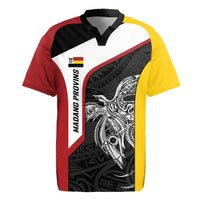 Personalised PNG Madang Province Rugby Jersey Bird of Paradise Tattoo Flag Motif LT9 Yellow - Polynesian Pride