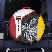 Personalised PNG Madang Province Spare Tire Cover Bird of Paradise Tattoo Flag Motif LT9 No hole Yellow - Polynesian Pride