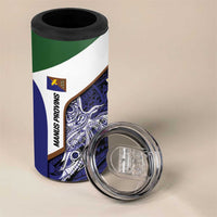Personalised PNG Manus Province 4 in 1 Can Cooler Tumbler Bird of Paradise Tattoo Flag Motif LT9 - Polynesian Pride