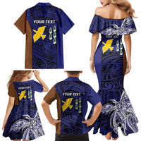 Personalised PNG Manus Province Family Matching Mermaid Dress and Hawaiian Shirt Bird of Paradise Tattoo Flag Motif LT9 - Polynesian Pride