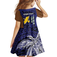 Personalised PNG Manus Province Family Matching Off Shoulder Maxi Dress and Hawaiian Shirt Bird of Paradise Tattoo Flag Motif LT9 - Polynesian Pride