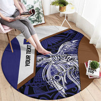 Personalised PNG Manus Province Round Carpet Bird of Paradise Tattoo Flag Motif - Polynesian Pride