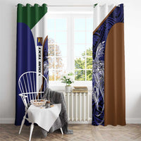 Personalised PNG Manus Province Window Curtain Bird of Paradise Tattoo Flag Motif - Polynesian Pride
