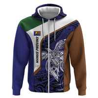 Personalised PNG Manus Province Zip Hoodie Bird of Paradise Tattoo Flag Motif LT9 Zip Hoodie Blue - Polynesian Pride