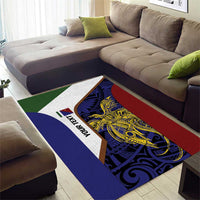 Personalised PNG Milne Bay Province Area Rug Bird of Paradise Tattoo Flag Motif LT9 - Polynesian Pride