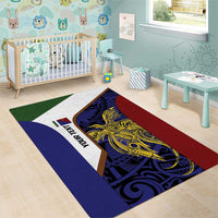 Personalised PNG Milne Bay Province Area Rug Bird of Paradise Tattoo Flag Motif LT9 - Polynesian Pride