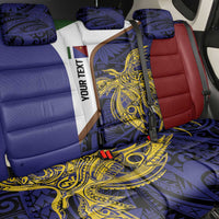 Personalised PNG Milne Bay Province Back Car Seat Cover Bird of Paradise Tattoo Flag Motif LT9 - Polynesian Pride
