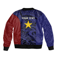 Personalised PNG Milne Bay Province Bomber Jacket Bird of Paradise Tattoo Flag Motif - Polynesian Pride