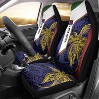 Personalised PNG Milne Bay Province Car Seat Cover Bird of Paradise Tattoo Flag Motif LT9 - Polynesian Pride