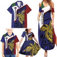 Personalised PNG Milne Bay Province Family Matching Summer Maxi Dress and Hawaiian Shirt Bird of Paradise Tattoo Flag Motif LT9 - Polynesian Pride