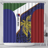 Personalised PNG Milne Bay Province Shower Curtain Bird of Paradise Tattoo Flag Motif LT9 - Polynesian Pride
