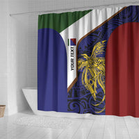 Personalised PNG Milne Bay Province Shower Curtain Bird of Paradise Tattoo Flag Motif LT9 - Polynesian Pride