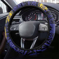 PNG Milne Bay Province Steering Wheel Cover Bird of Paradise Tattoo Flag Motif LT9 - Polynesian Pride