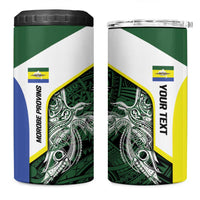 Personalised PNG Morobe Province 4 in 1 Can Cooler Tumbler Bird of Paradise Tattoo Flag Motif LT9 One Size: 16 oz Green - Polynesian Pride