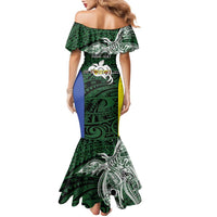 Personalised PNG Morobe Province Family Matching Mermaid Dress and Hawaiian Shirt Bird of Paradise Tattoo Flag Motif LT9 - Polynesian Pride