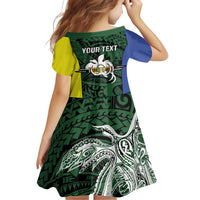 Personalised PNG Morobe Province Family Matching Off Shoulder Short Dress and Hawaiian Shirt Bird of Paradise Tattoo Flag Motif LT9 - Polynesian Pride