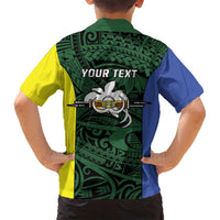 Personalised PNG Morobe Province Family Matching Tank Maxi Dress and Hawaiian Shirt Bird of Paradise Tattoo Flag Motif LT9 - Polynesian Pride