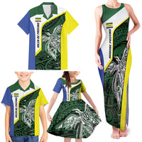 Personalised PNG Morobe Province Family Matching Tank Maxi Dress and Hawaiian Shirt Bird of Paradise Tattoo Flag Motif LT9 - Polynesian Pride