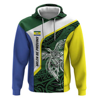 Personalised PNG Morobe Province Hoodie Bird of Paradise Tattoo Flag Motif LT9 Pullover Hoodie Green - Polynesian Pride