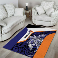 Personalised PNG New Ireland Area Rug Bird of Paradise Tattoo Flag Motif LT9 - Polynesian Pride