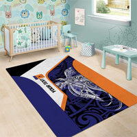 Personalised PNG New Ireland Area Rug Bird of Paradise Tattoo Flag Motif LT9 - Polynesian Pride