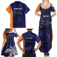 Personalised PNG New Ireland Family Matching Summer Maxi Dress and Hawaiian Shirt Bird of Paradise Tattoo Flag Motif LT9 - Polynesian Pride