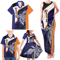 Personalised PNG New Ireland Family Matching Tank Maxi Dress and Hawaiian Shirt Bird of Paradise Tattoo Flag Motif LT9 - Polynesian Pride
