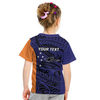 Personalised PNG New Ireland Kid T Shirt Bird of Paradise Tattoo Flag Motif LT9 - Polynesian Pride
