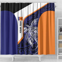 Personalised PNG New Ireland Shower Curtain Bird of Paradise Tattoo Flag Motif LT9 - Polynesian Pride