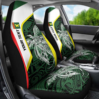 Personalised PNG Oro Province Car Seat Cover Bird of Paradise Tattoo Flag Motif LT9 - Polynesian Pride