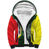 Personalised PNG Oro Province Sherpa Hoodie Bird of Paradise Tattoo Flag Motif LT9 Unisex Green - Polynesian Pride