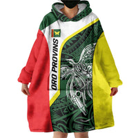 Personalised PNG Oro Province Wearable Blanket Hoodie Bird of Paradise Tattoo Flag Motif LT9 - Polynesian Pride