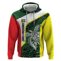 Personalised PNG Oro Province Zip Hoodie Bird of Paradise Tattoo Flag Motif LT9 Pullover Hoodie Green - Polynesian Pride