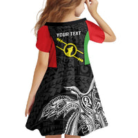 Personalised PNG Southern Highlands Province Family Matching Off Shoulder Maxi Dress and Hawaiian Shirt Bird of Paradise Tattoo Flag Motif LT9 - Polynesian Pride