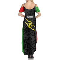 Personalised PNG Southern Highlands Province Family Matching Summer Maxi Dress and Hawaiian Shirt Bird of Paradise Tattoo Flag Motif LT9 - Polynesian Pride