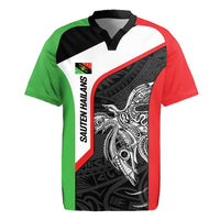 Personalised PNG Southern Highlands Province Rugby Jersey Bird of Paradise Tattoo Flag Motif LT9 Red - Polynesian Pride