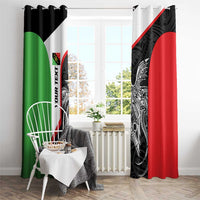 Personalised PNG Southern Highlands Province Window Curtain Bird of Paradise Tattoo Flag Motif LT9 - Polynesian Pride